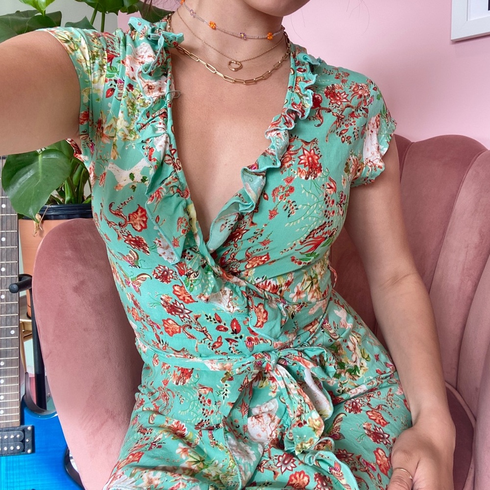 turquoise floral dress 👗